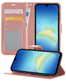 Samsung A26 Hoesje Bookcase Cover met Kaarthouder - Rosé goud