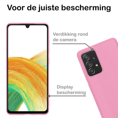 Samsung A33 Hoesje Siliconen - Lichtroze