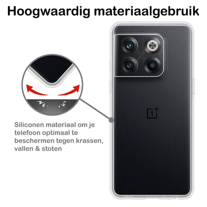 OnePlus 10T Hoesje Siliconen Backcover Lichtgewicht - Transparant