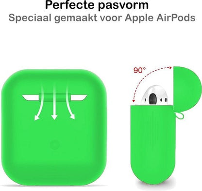 AirPods 2 Hoesje Siliconen met Clip - Groen