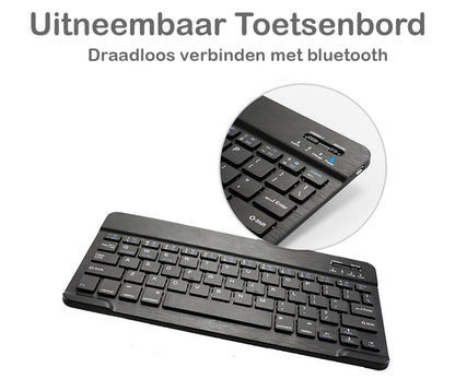 Lenovo Tab M10 FHD Plus 2nd Gen Toetsenbord Hoes met Uitneembaar toetsenbord - Zwart