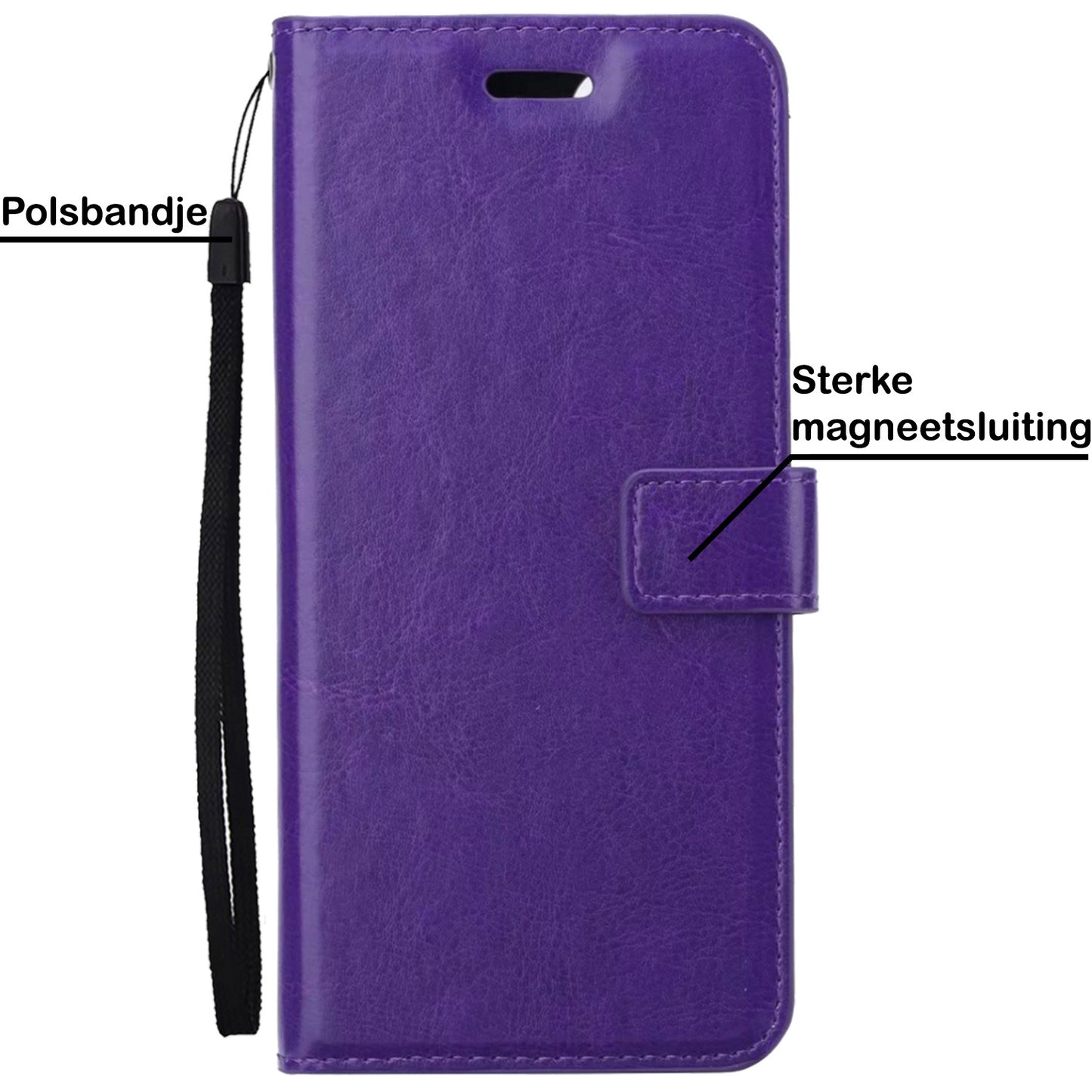 iPhone 14 Pro Hoesje Book Case Kunstleer - Paars