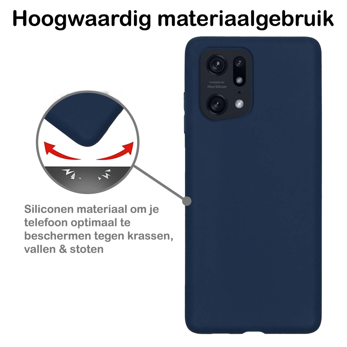 OPPO Find X5 Pro Hoesje Siliconen - Donkerblauw