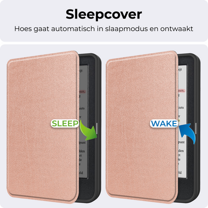Kobo Clara Colour Bookcase Hoes Shockabsorberend - Rosé Goud