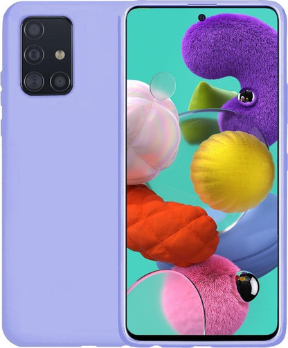 Samsung A51 Hoesje Siliconen Backcover Lichtgewicht - Lila