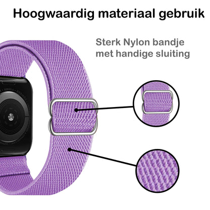 Horloge Bandje Geschikt Voor Apple Watch 1-8 / SE - 38/40/41 mm Bandje Stof - Lila