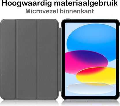 iPad 2022 / 2025 (A16 ) Trifold Bookcase Hoes - Zwart