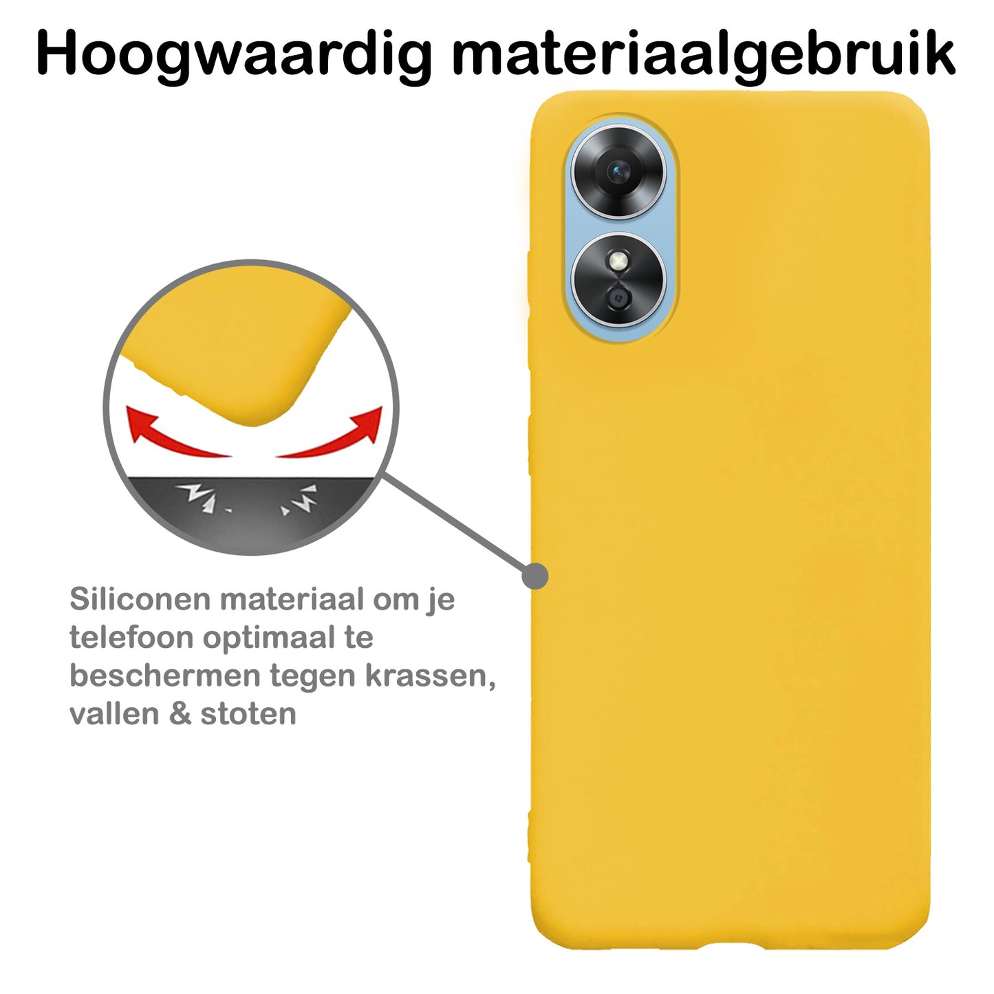 OPPO A17 Hoesje Siliconen - Geel