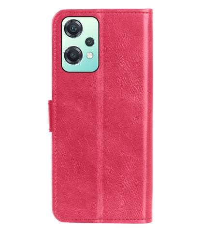 OnePlus Nord CE 2 Lite Hoesje Bookcase Cover met Kaarthouder - Donkerroze