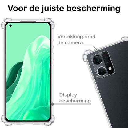 OPPO Reno 7 Hoesje Shockproof Backcover Siliconen - Transparant
