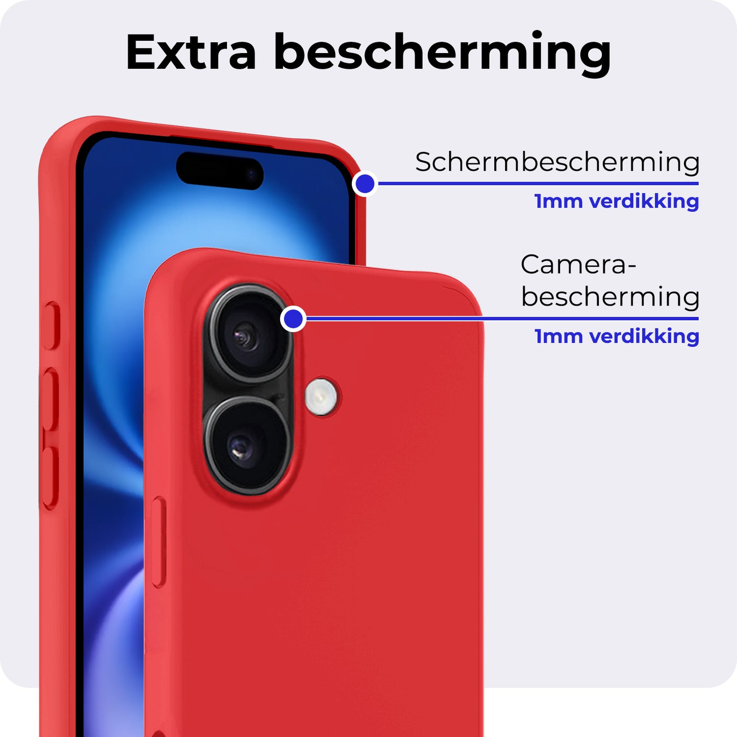 iPhone 16 Plus Hoesje Siliconen - Rood