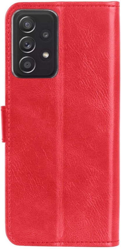 Samsung A72 5G Hoesje Bookcase Cover met Kaarthouder - Rood