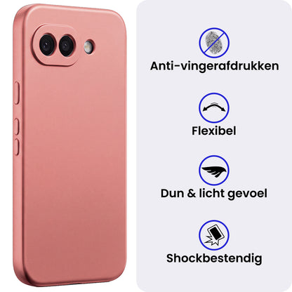 Google Pixel 10a Hoesje Siliconen Backcover Lichtgewicht - Lichtroze