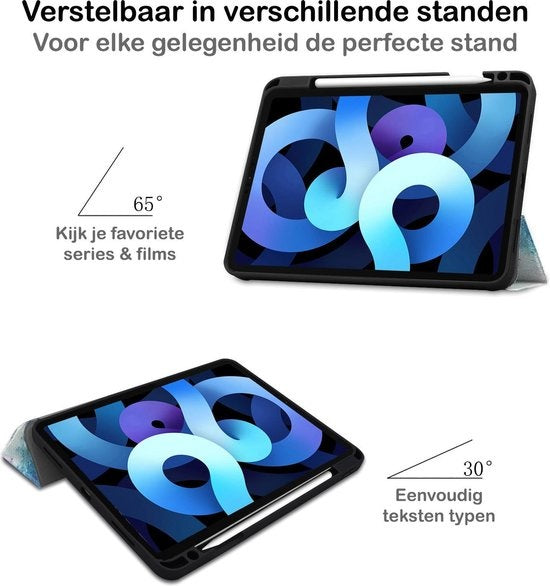 iPad Air 2020 Hoesje Book Case Met Apple Pencil Uitsparing - Galaxy