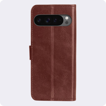 Google Pixel 10 Pro XL Hoesje Bookcase Cover met Kaarthouder - Bruin