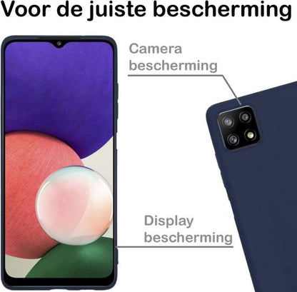 Samsung A22 5G Hoesje Siliconen Backcover Lichtgewicht - Donkerblauw