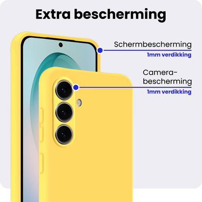 Samsung S26 Plus Hoesje Siliconen Backcover Lichtgewicht - Geel