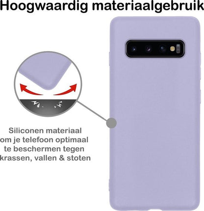 Samsung S10 Hoesje Siliconen Backcover Lichtgewicht - Lila