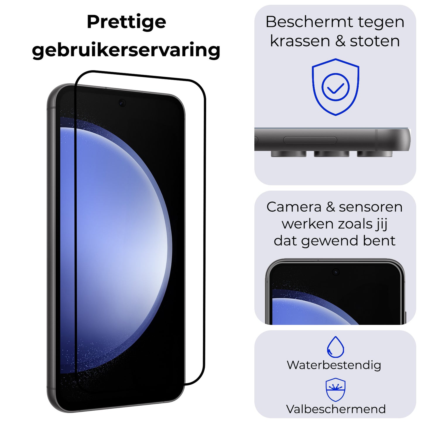 Samsung S23 FE Screenprotector Full Cover Tempered Glass