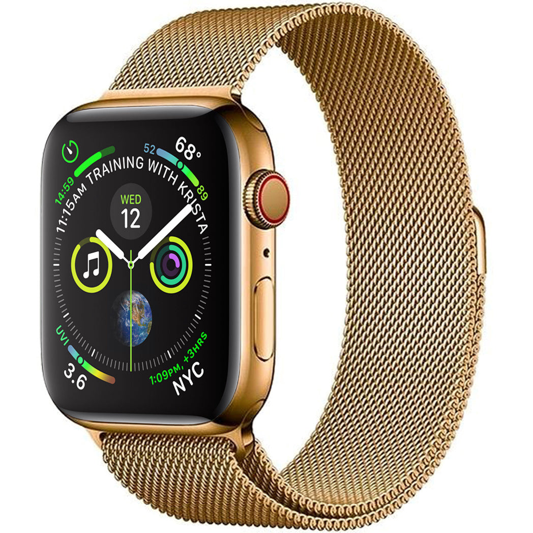 Polsbandje Met Magneetsluiting Geschikt voor Apple Watch 8 41 mm Bandje Milanees - Goud