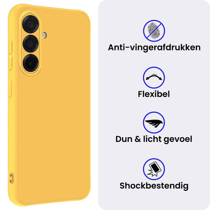 Samsung A56 Hoesje Siliconen Backcover Lichtgewicht - Geel