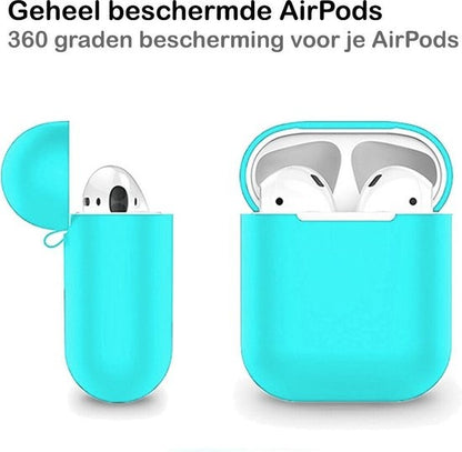 AirPods 1 Hoesje Siliconen Lichtgewicht - Cyaan