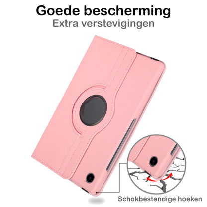 Samsung Galaxy Tab A8 Trifold Bookcase Hoes 360 Graden Draaibaar - Lichtroze