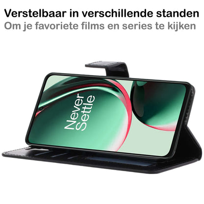 OnePlus Nord CE 3 Lite Hoesje Bookcase Cover met Kaarthouder - Zwart