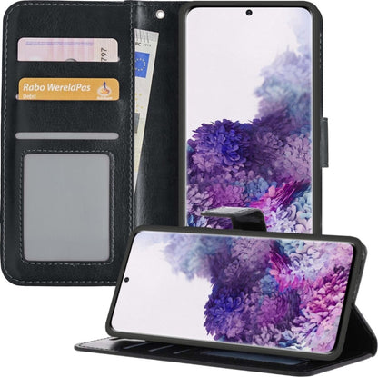 Samsung S20 Hoesje Bookcase Cover met Kaarthouder - Zwart