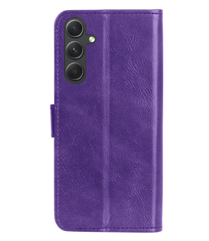 Samsung A14 Hoesje Bookcase Cover met Kaarthouder - Paars