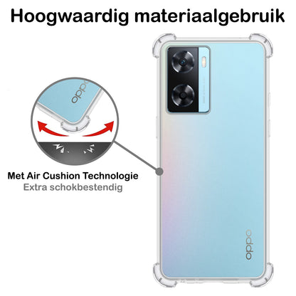 OPPO A57 Hoesje Shockproof Backcover Siliconen - Transparant