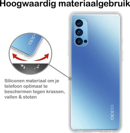 OPPO Reno 4 Pro 5G Hoesje Siliconen Backcover Lichtgewicht - Transparant