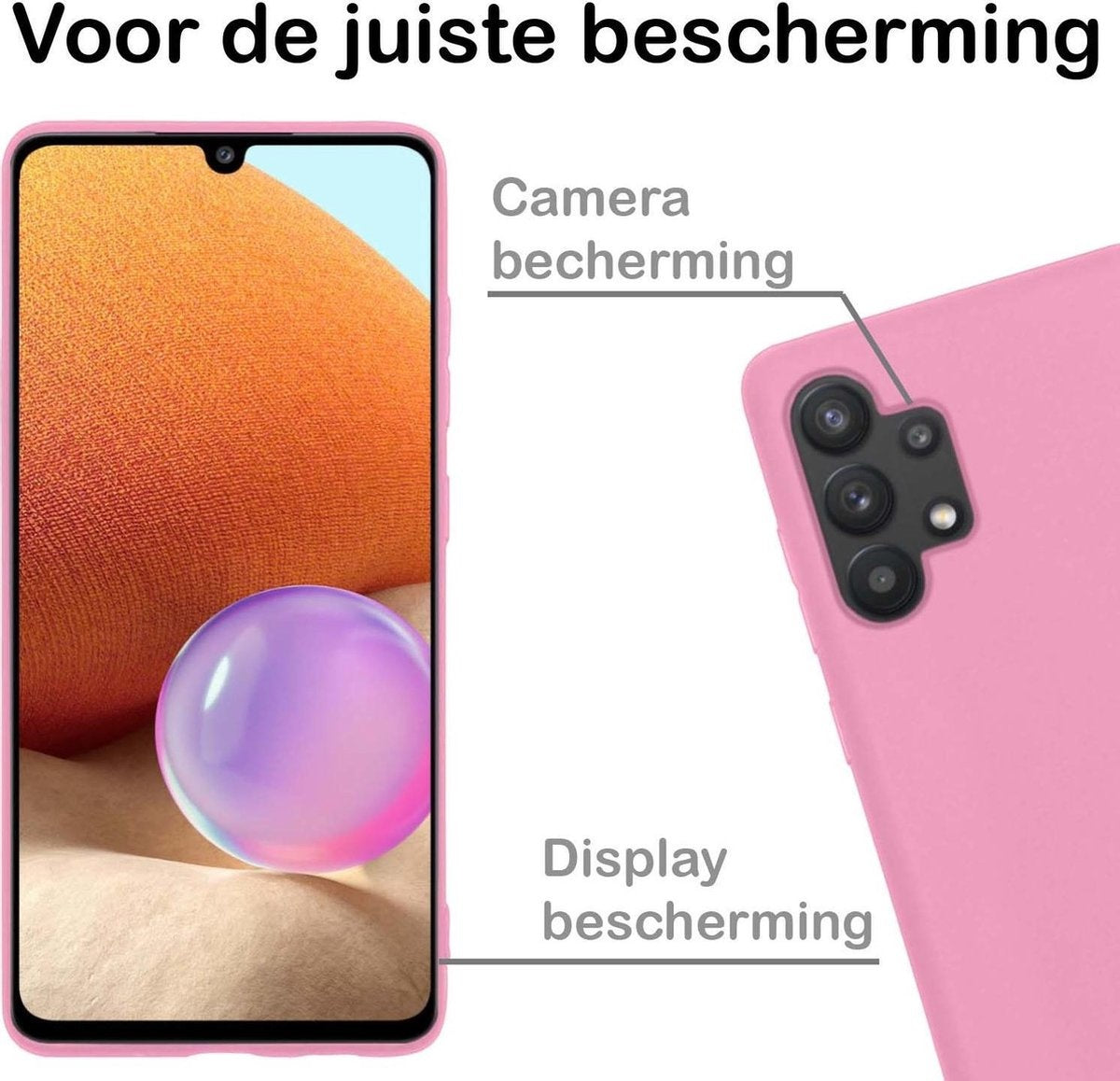 Samsung A32 5G Hoesje Siliconen - Lichtroze