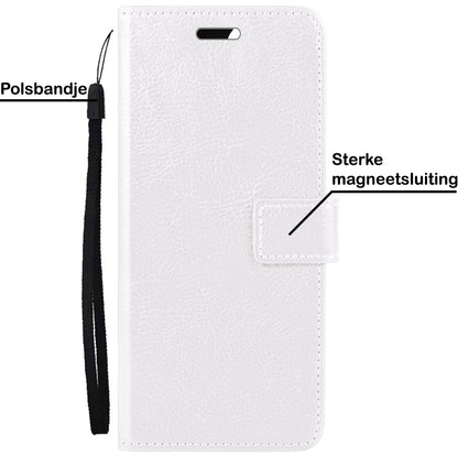 Samsung A13 5G Hoesje Bookcase Cover met Kaarthouder - Wit