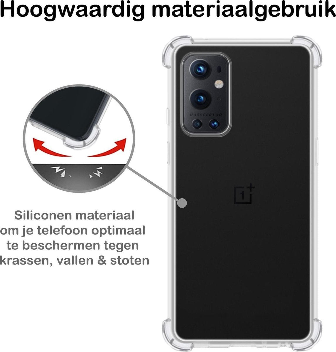 OnePlus 9 Pro Hoesje Shock Proof Siliconen - Transparant