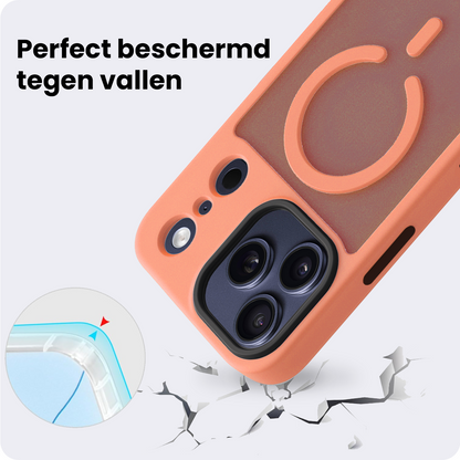 iPhone 17 Pro Hoesje Geschikt voor Magsafe Backcover Shockproof - Perzik