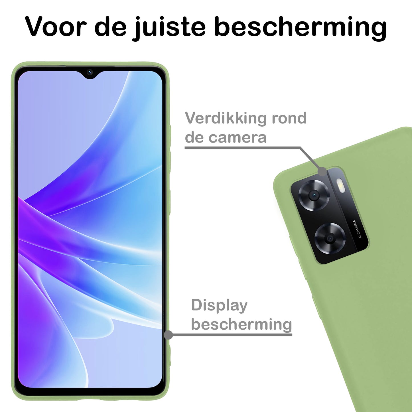 OPPO A57s Hoesje Siliconen - Groen