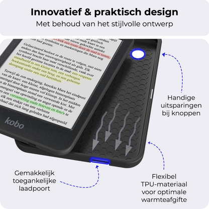 Kobo Clara Colour Bookcase Hoes Shockabsorberend - Rood