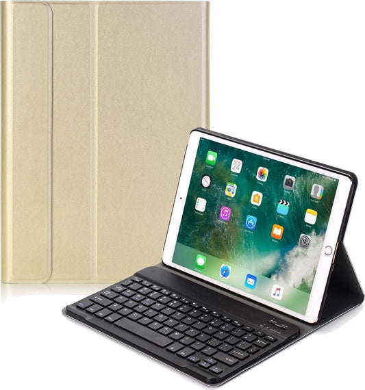 iPad 10.2 2019 Hoesje Toetsenbord Case Kunstleer - Goud