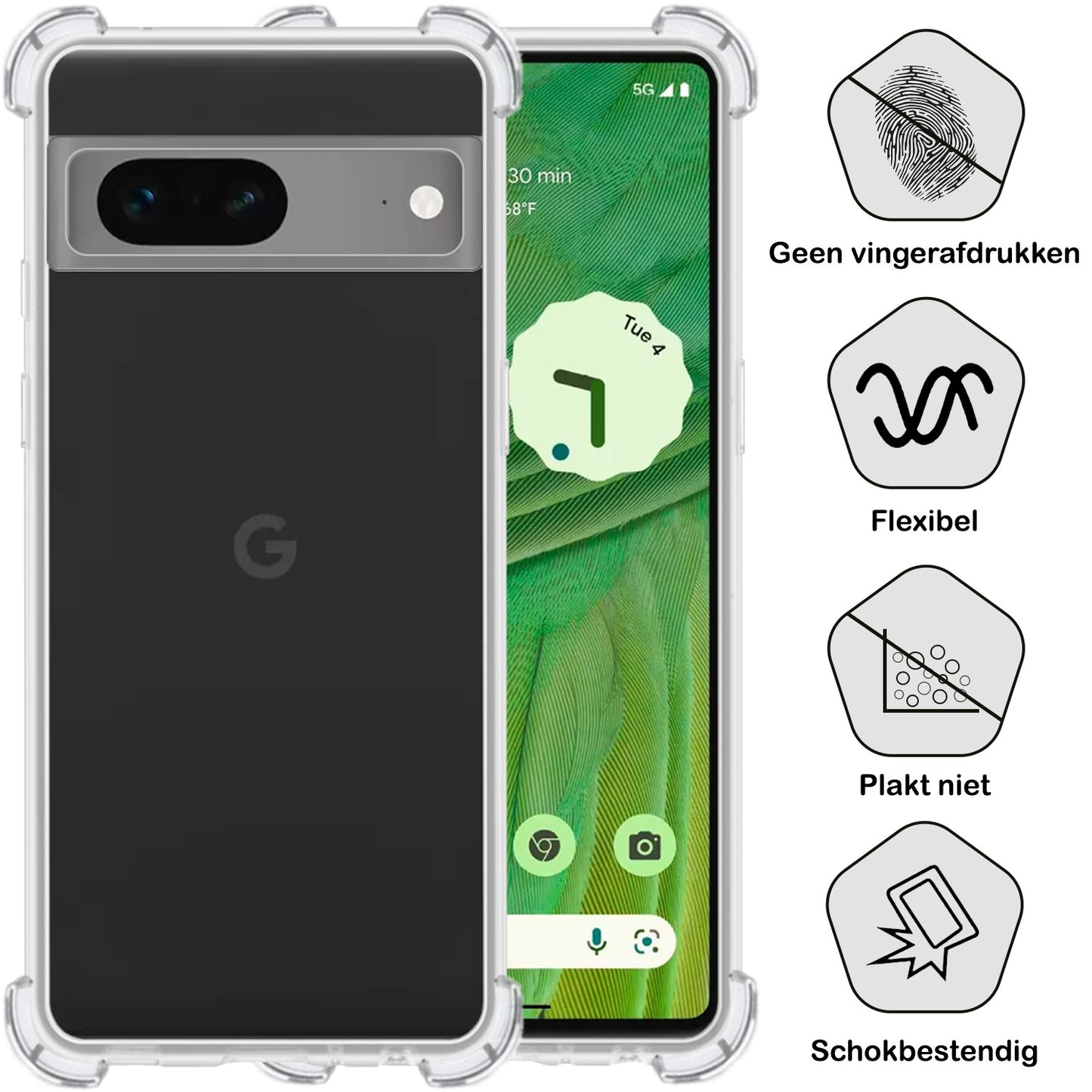 Google Pixel 7 Hoesje Shock Proof Siliconen - Transparant