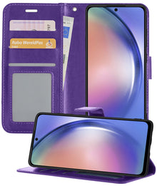 Samsung A54 Hoesje Bookcase Cover met Kaarthouder - Paars