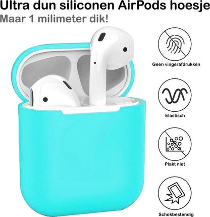 AirPods 1 Hoesje Siliconen Lichtgewicht - Cyaan