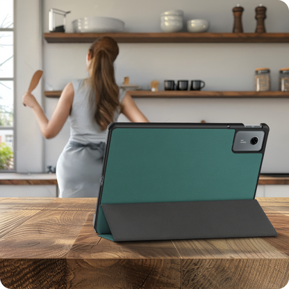 Lenovo Idea Tab Trifold Bookcase Hoes - Donkergroen