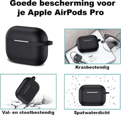 Airpods Pro Hoesje Siliconen met Clip - Midnight Green