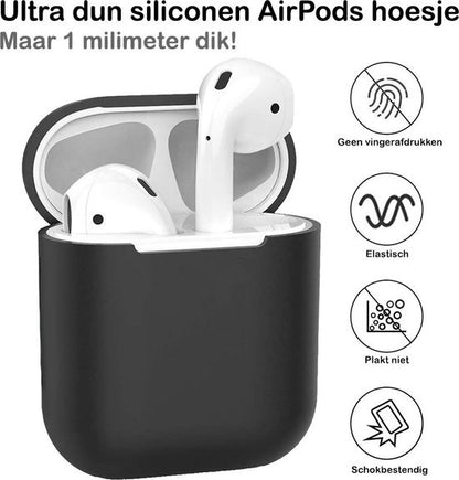 AirPods 2 Hoesje Siliconen Lichtgewicht - Zwart