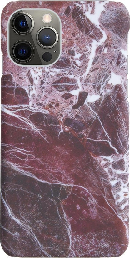 iPhone 12 Pro Max Hoesje Marmer Hard Case Cover - Rood