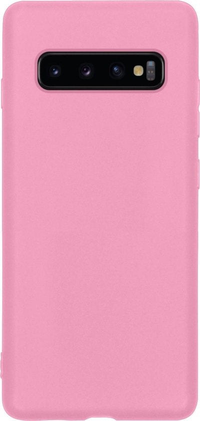 Samsung S10 Hoesje Siliconen Backcover Lichtgewicht - Lichtroze
