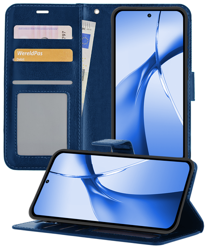 OnePlus Nord CE 4 Hoesje Bookcase Cover met Kaarthouder - Donkerblauw