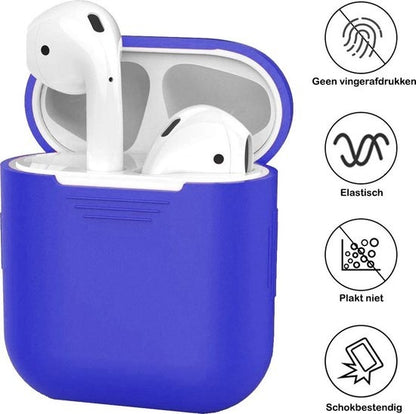 AirPods 2 Hoesje Siliconen met Clip - Donkerblauw