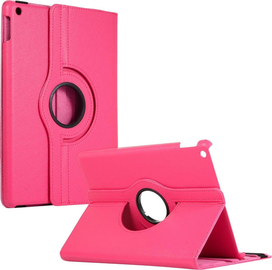 iPad 10.2 2020 Hoesje 360° Draaibare Book Case Kunstleer - Donkerroze